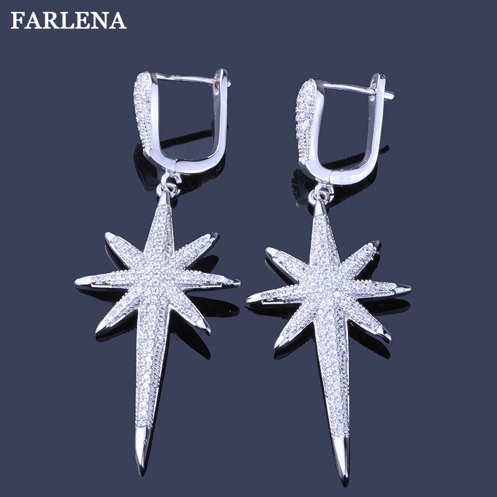 FARLENA Jewelry Silver Plated Luxury Micro-zirconia Star Drop Earrings Female Shining Crystal Earrings for Women Wedding Party
FARLENA Jewelry Silver Plated Luxury Micro-zirconia Star Drop Earrings Female Shining Crystal Earrings for Women Wedding Party