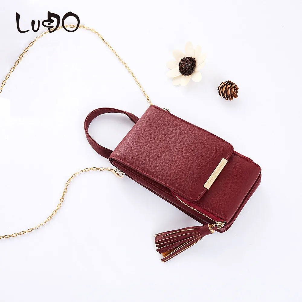 LUCDO Small Women Purses And Handbags Messenger Bag Female Leather Shoulder Bag Ladies Chain Mobile Phone Bag Tassel Purse Bag
LUCDO Small Women Purses And Handbags Messenger Bag Female Leather Shoulder Bag Ladies Chain Mobile Phone Bag Tassel Purse Bag