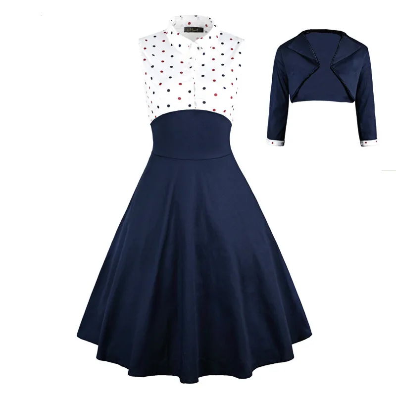 Elegant Women Two Pieces Dress Fashion 2023 Spring 2 Pcs Polka Dot Printed Party Pin Up Vestidos Retro Vintage Rockabilly Dress
Elegant Women Two Pieces Dress Fashion 2023 Spring 2 Pcs Polka Dot Printed Party Pin Up Vestidos Retro Vintage Rockabilly Dress