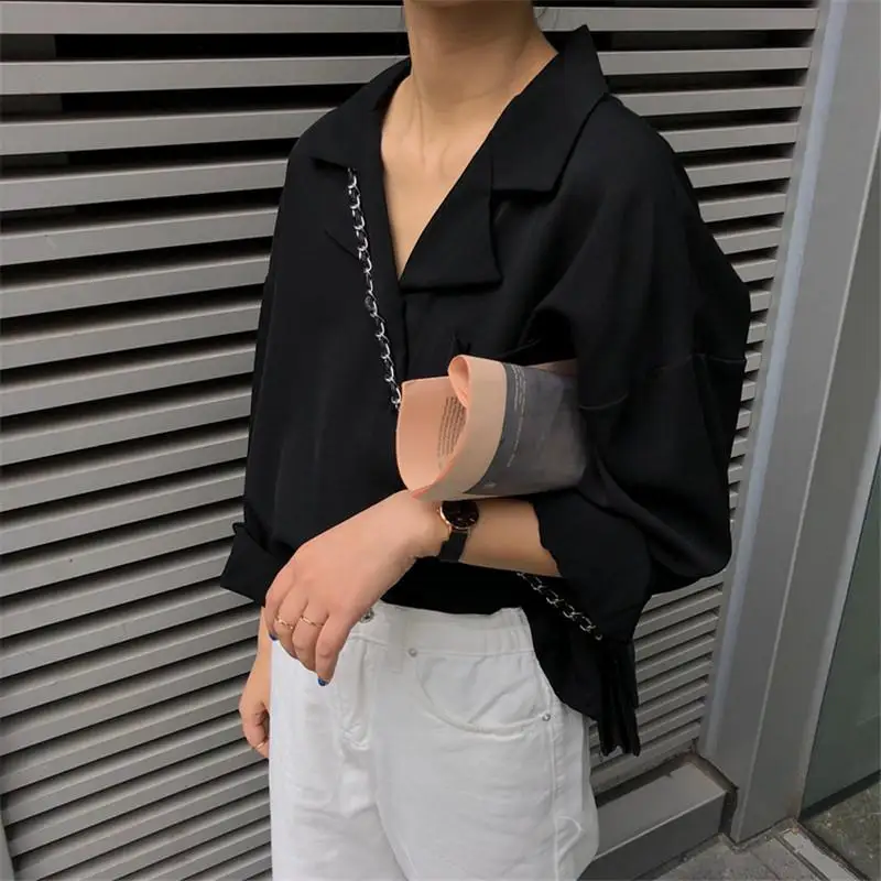 Lady Spring Autumn Women's Blouse Long Sleeve Button Down Pockets Solid Color Turn Down Collar Loose Chic Blusas Wide Shirt D194
Lady Spring Autumn Women's Blouse Long Sleeve Button Down Pockets Solid Color Turn Down Collar Loose Chic Blusas Wide Shirt D194