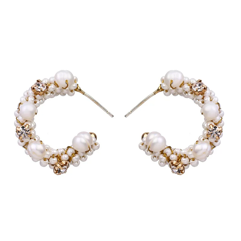 korean handmade freshwater pearl hoop earring for women style fashion earing for women 2019
korean handmade freshwater pearl hoop earring for women style fashion earing for women 2019