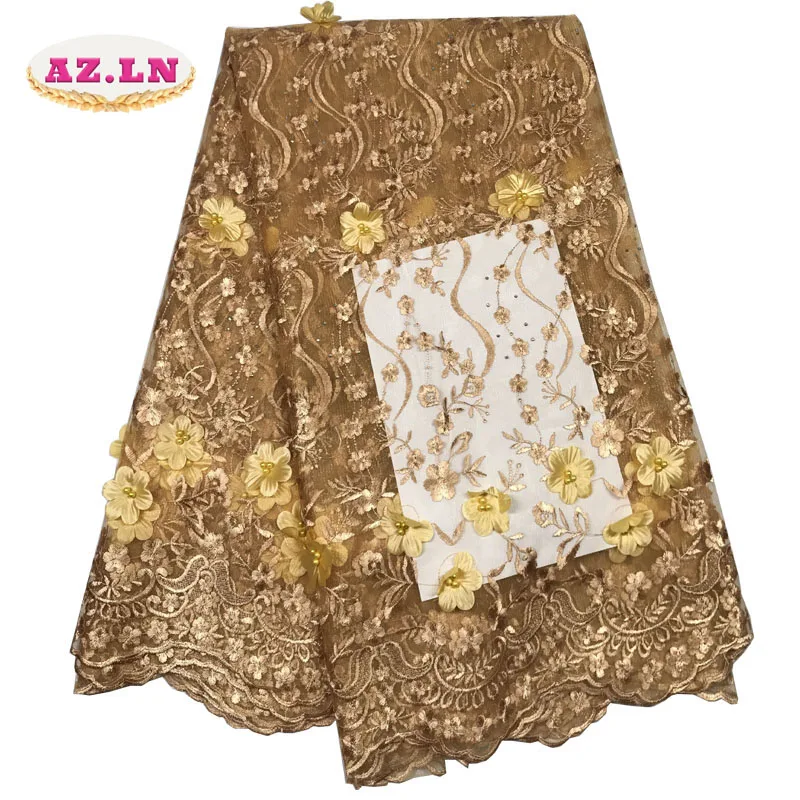 Newest African Lace Fabric 2019 Gold Tulle Lace Fabric With Beads High Quality African Nigerian Women For 5 yards A19B5
Newest African Lace Fabric 2019 Gold Tulle Lace Fabric With Beads High Quality African Nigerian Women For 5 yards A19B5