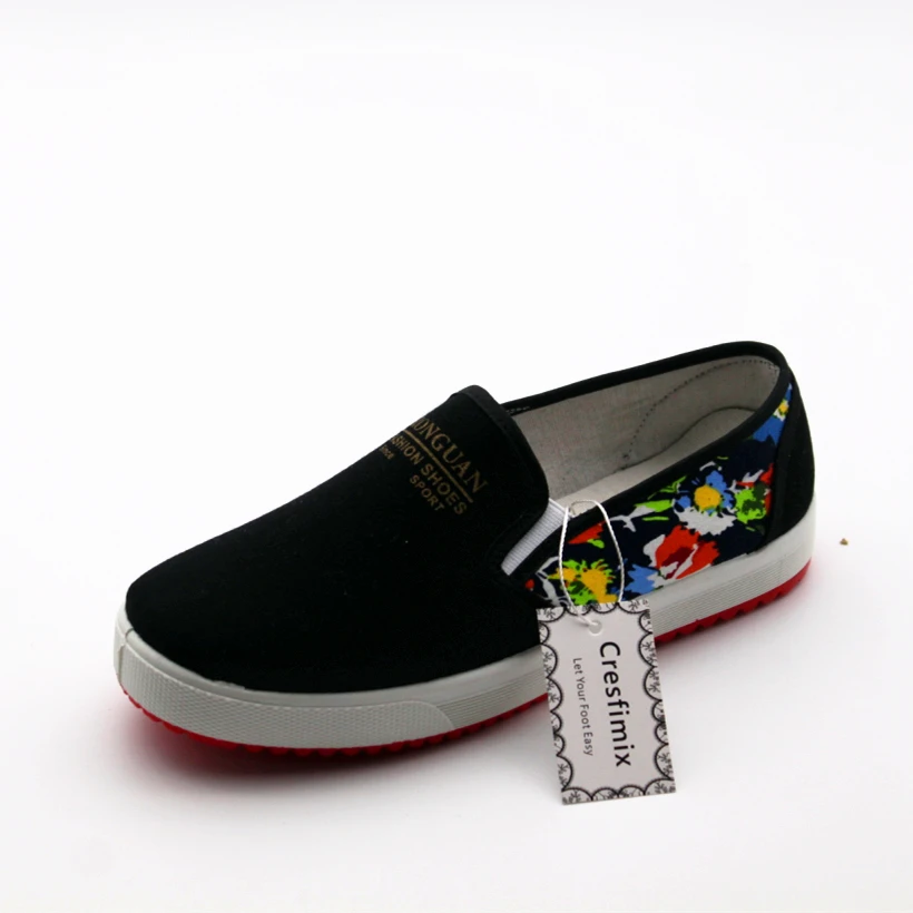 Cresfimix women casual spring comfortable slip on flat shoes lady soft pattern round toe shoes female cool black canvas shoes
Cresfimix women casual spring comfortable slip on flat shoes lady soft pattern round toe shoes female cool black canvas shoes