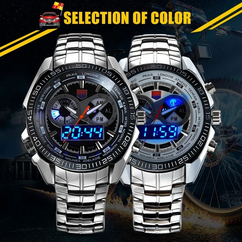 Sports Watches Hot Sell Brand TVG Men's Watches Digital LED Military Watches Stainless Steel Watch Male Clock
Sports Watches Hot Sell Brand TVG Men's Watches Digital LED Military Watches Stainless Steel Watch Male Clock