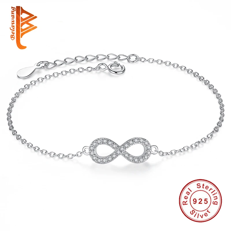 BELAWANG Wholesale 100% 925 Sterling Silver Infinity Charm Snake Chain Crystal Bracelet For Women Party Silver Fine Jewelry Gift
BELAWANG Wholesale 100% 925 Sterling Silver Infinity Charm Snake Chain Crystal Bracelet For Women Party Silver Fine Jewelry Gift