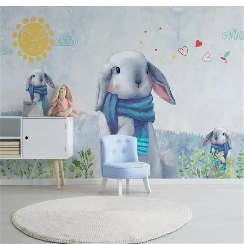 wellyu Custom wallpaper papel de parede Nordic modern minimalist hand-drawn cute rabbit children room background wall
wellyu Custom wallpaper papel de parede Nordic modern minimalist hand-drawn cute rabbit children room background wall