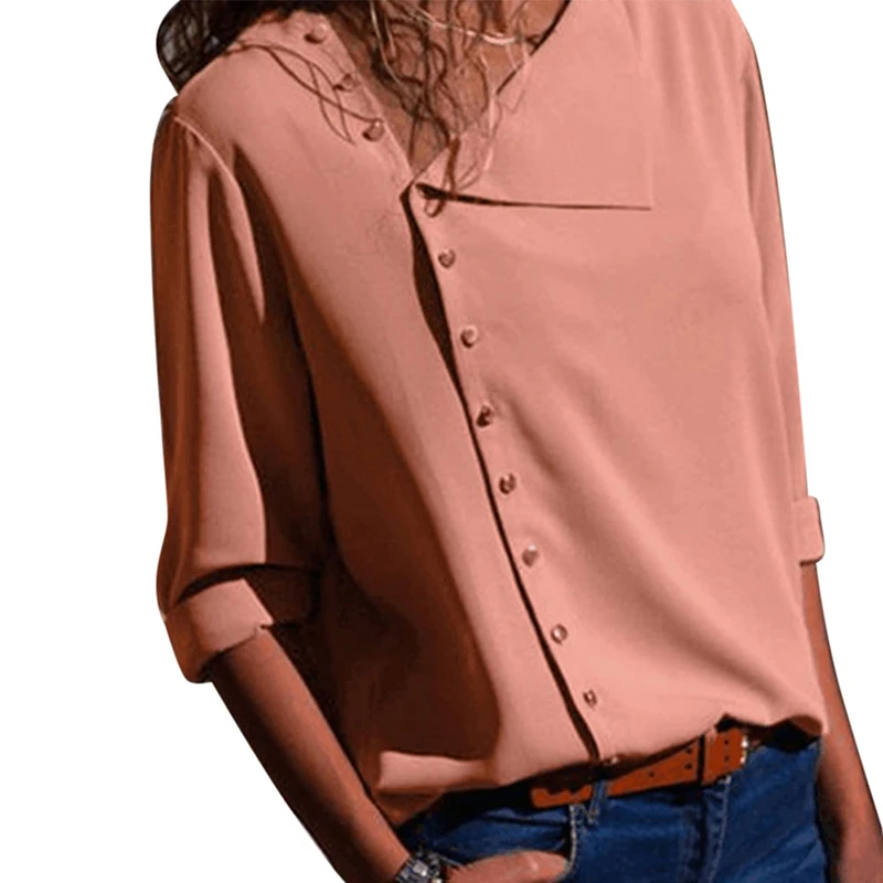 Fashion Chiffon Blouse Skew Collar Women Blouses Long Sleeve Tops Solid Office Shirt Casual Tops Blusas Chemise Femme
Fashion Chiffon Blouse Skew Collar Women Blouses Long Sleeve Tops Solid Office Shirt Casual Tops Blusas Chemise Femme
