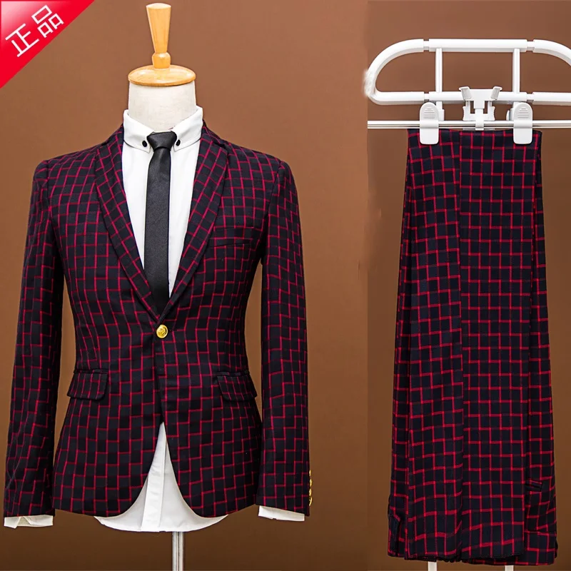 new Plaid suit set the groom married male slim spring formal dress male suit piece set prom party blazer trousers
new Plaid suit set the groom married male slim spring formal dress male suit piece set prom party blazer trousers