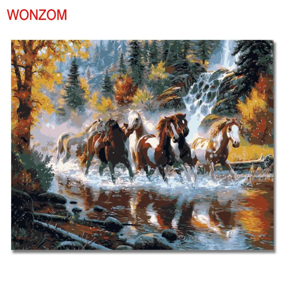 WONZOM Horses Wall Pictures By Numbers On Canvas For Home Decor DIY Animal Oil Painting Arts Coloring By Numbers 2017 New Gift
WONZOM Horses Wall Pictures By Numbers On Canvas For Home Decor DIY Animal Oil Painting Arts Coloring By Numbers 2017 New Gift