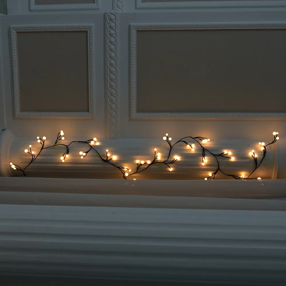 New! Vunji 7.5M 72 LED Ball Rattan String Lights with Milky for Xmas Garland Cafe Wedding Home Decoration Fairy Light | Лампы и