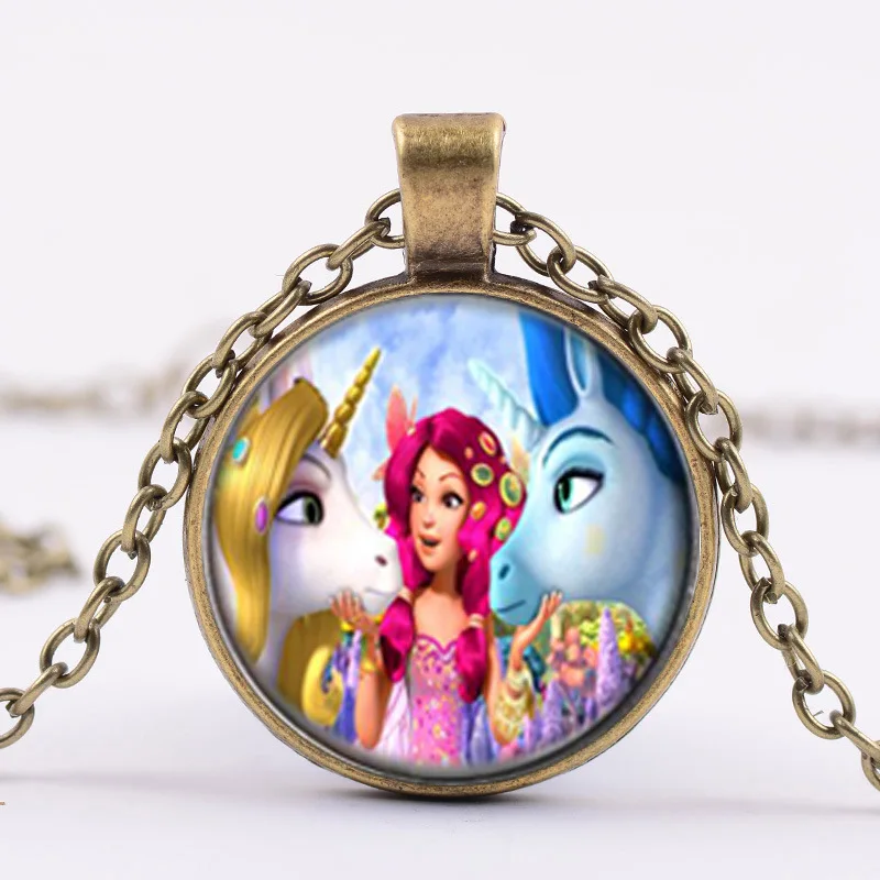 Ожерелье Mia And Me со стеклянными драгоценными камнями волшебный аниме рисунок