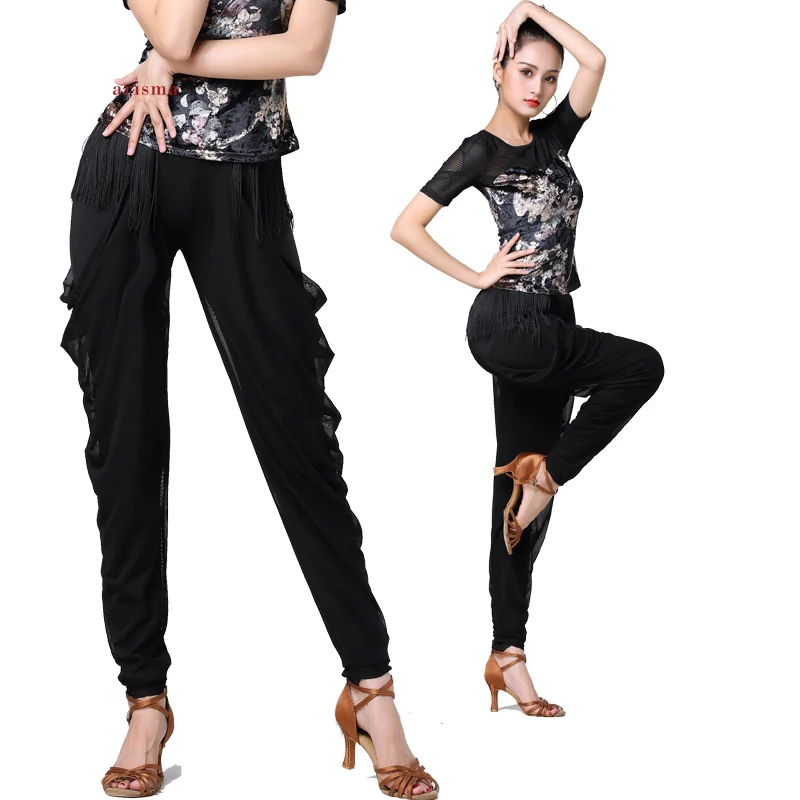 Latin Dance Skirt Trousers Child Adult Modern New Body Dress Tassel Net Uniform DQT1046 | Тематическая одежда и униформа