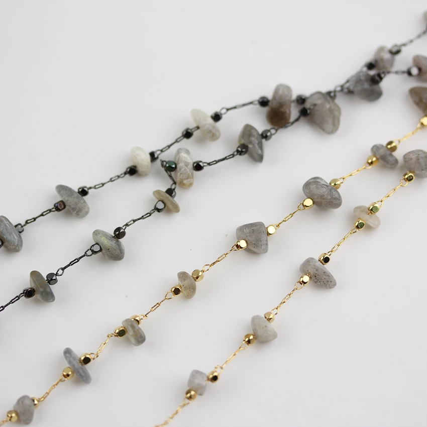 New Sale~Raw Natural Flash Labradorite Stones Chains,Wire Wrapped Gun Black/Golden Plated Links Jewelry Making,5-8mm
New Sale~Raw Natural Flash Labradorite Stones Chains,Wire Wrapped Gun Black/Golden Plated Links Jewelry Making,5-8mm