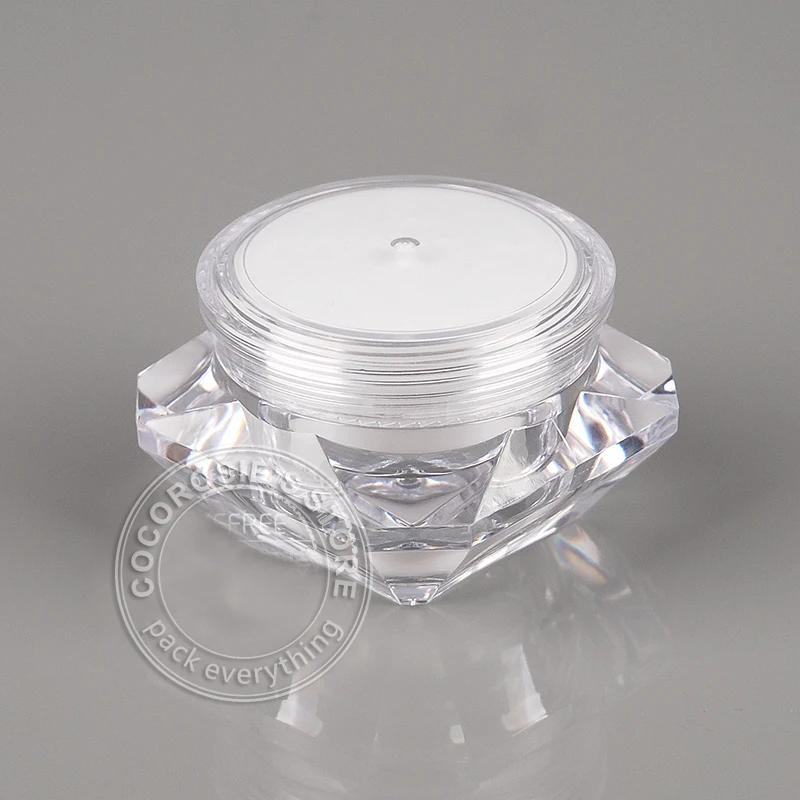 (300 piece/lot)5g diamond jar Cosmetic Container Acrylic jar for cream lip balm containers with factory cheap price
(300 piece/lot)5g diamond jar Cosmetic Container Acrylic jar for cream lip balm containers with factory cheap price