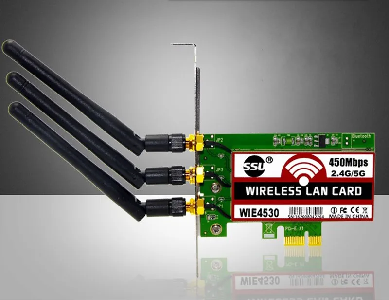 Беспроводная Wi-Fi сетевая карта адаптера PCI-Express 450 Мбит/с 802.11b/g/n 3 Антенна
Беспроводная Wi-Fi сетевая карта адаптера PCI-Express 450 Мбит/с 802.11b/g/n 3 Антенна