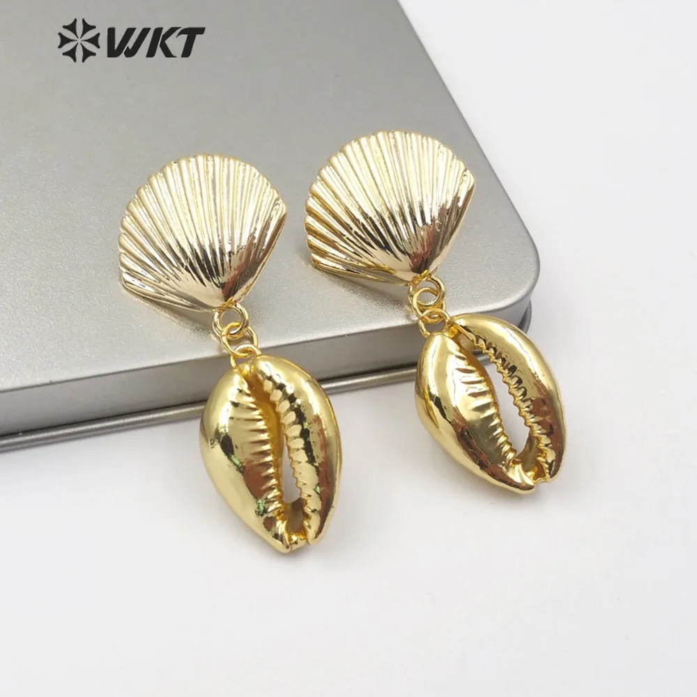 WT-E515 Natural Cowrie Earring Scallop Shell Shape Metal Post Stud With Cowrie Women Fashion Earring Summer Beach Jewelry
WT-E515 Natural Cowrie Earring Scallop Shell Shape Metal Post Stud With Cowrie Women Fashion Earring Summer Beach Jewelry