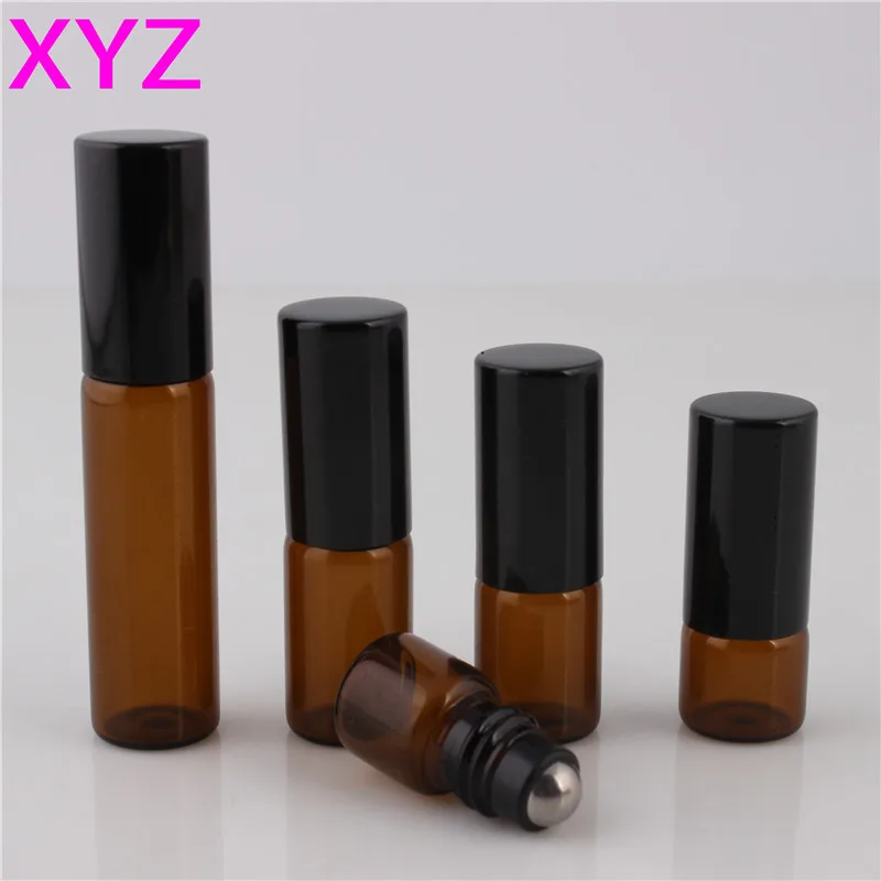 XYZ (100 шт./лот) 1 мл 2 3 5 стеклянная бутылка в рулоне с роликом из нержавеющей стали |