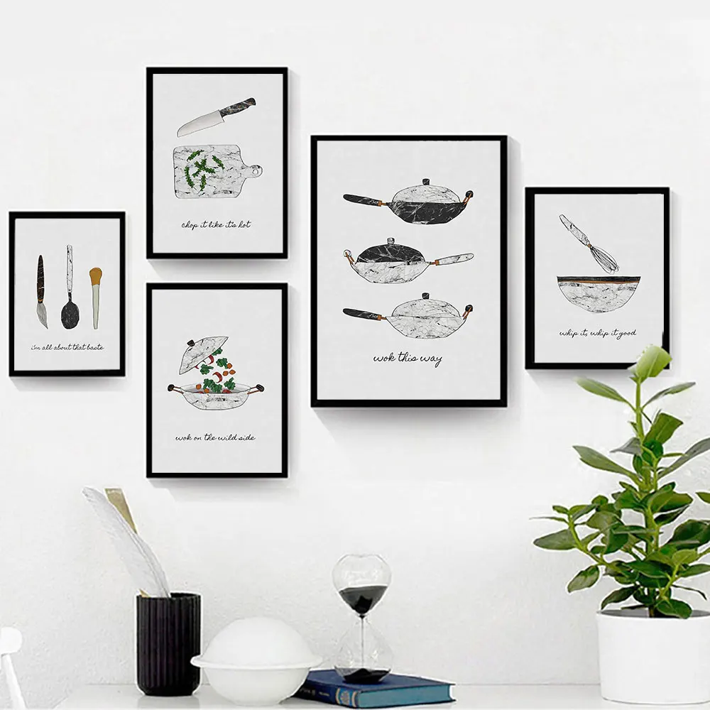 Nordic Style Pan Knife Kitchen Tool Poster and Prints for Kitchen Room Decoration Black Metal Organic Glass Framed
Nordic Style Pan Knife Kitchen Tool Poster and Prints for Kitchen Room Decoration Black Metal Organic Glass Framed