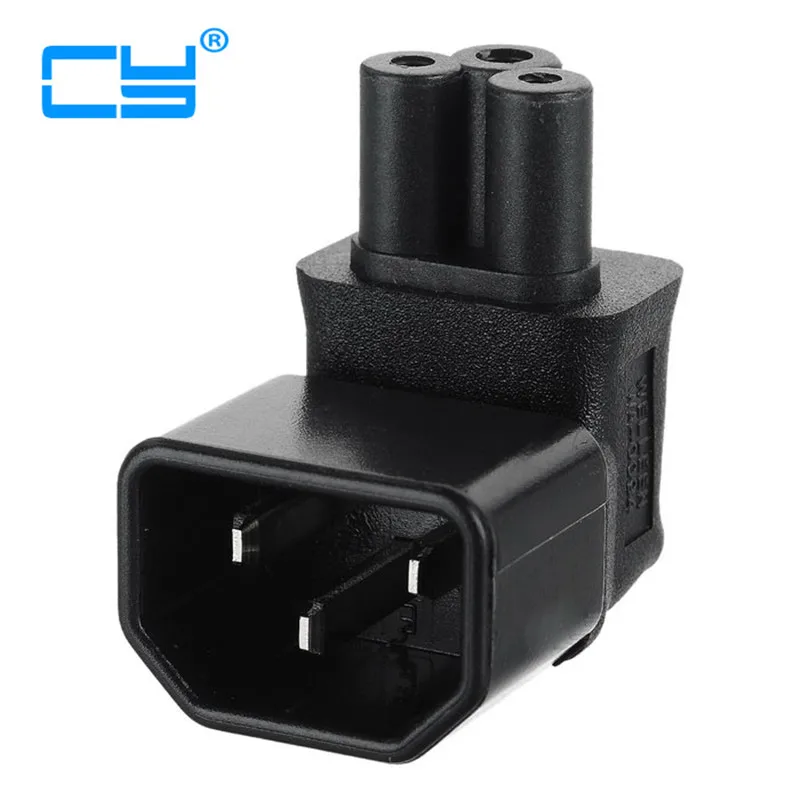 IEC 90 Degree Adapter 3 Poles Male C14 to Micky C5 Up Direction Angled Extension Power Adapter 5pcs/lot
IEC 90 Degree Adapter 3 Poles Male C14 to Micky C5 Up Direction Angled Extension Power Adapter 5pcs/lot