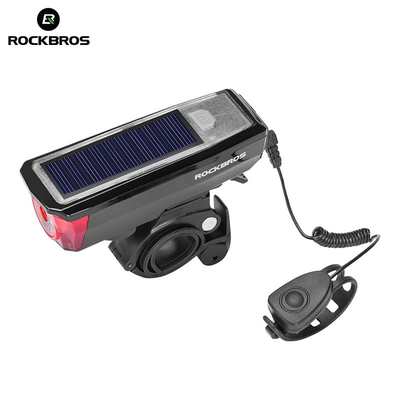 Фсветильник велосипедный ROCKBROS на солнечной батарее с зарядкой от USB IPX4 120 дБ |