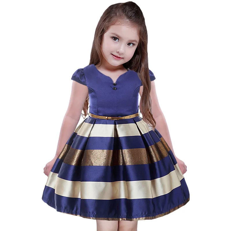 2018 Summer Stripe Dresses For Girls Flower Princess Dress Birthday PartyChildren Sleeveless Girls Dress clothing 
2018 Summer Stripe Dresses For Girls Flower Princess Dress Birthday PartyChildren Sleeveless Girls Dress clothing
