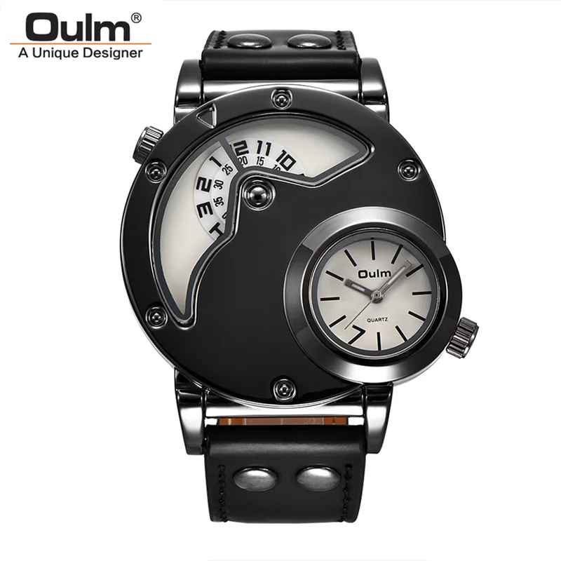Oulm Antique Design Two Time Zone Quartz Watch Male Casual PU Leather Wristwatch Men's Military Watches Hours relogio masculino
Oulm Antique Design Two Time Zone Quartz Watch Male Casual PU Leather Wristwatch Men's Military Watches Hours relogio masculino