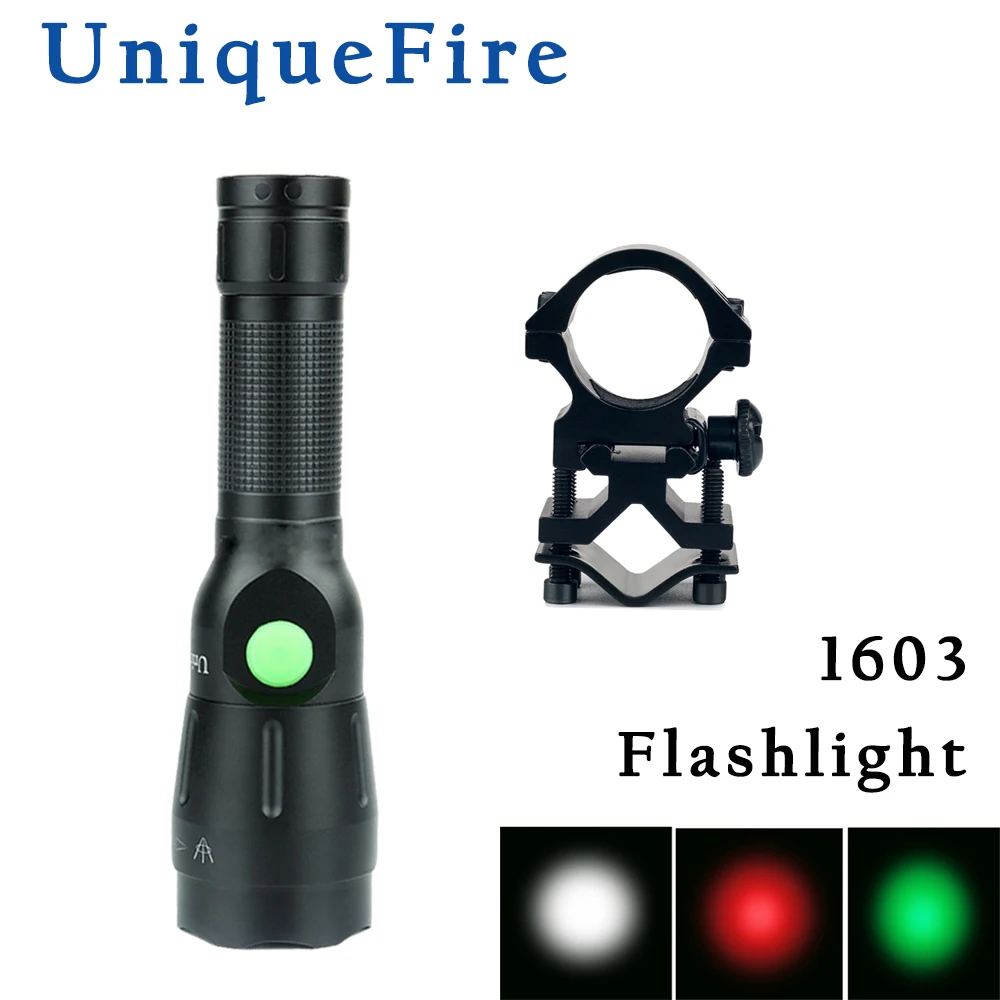 Портативный светодиодный фонарик UniqueFire 1603-38 XRE, фонафонарь с зумом, перезаряжаемый фонарик, 4 режима, с креплением для прицела QQ07
Портативный светодиодный фонарик UniqueFire 1603-38 XRE, фонафонарь с зумом, перезаряжаемый фонарик, 4 режима, с креплением для прицела QQ07