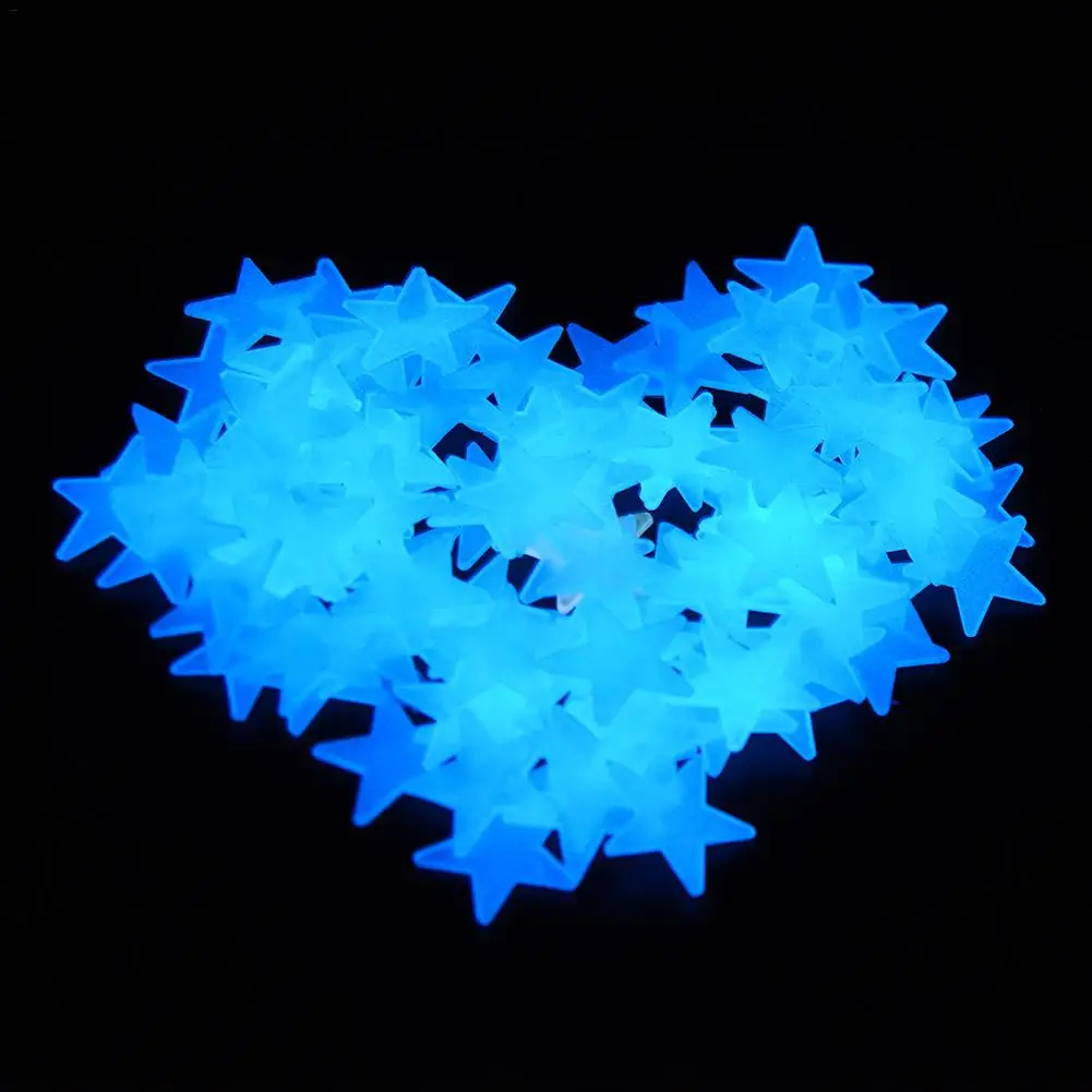 50 шт. 3D звезды Светящиеся в темноте светящиеся флуоресцентные Пластиковые
