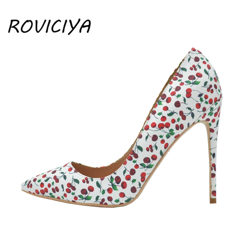 Red Cherry Print Sexy Pumps 12 cm High Heels Woman Shoes Party Wedding Shoes Pointed Toe PU Leather White YG007 ROVICIYA
Red Cherry Print Sexy Pumps 12 cm High Heels Woman Shoes Party Wedding Shoes Pointed Toe PU Leather White YG007 ROVICIYA