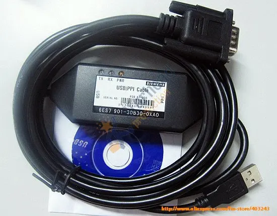 USB/PPI USB-PPI Кабель для программирования Siemens S7-200 PLC 6ES7 901-3DB30-0XA0 Сделано в Тайване |