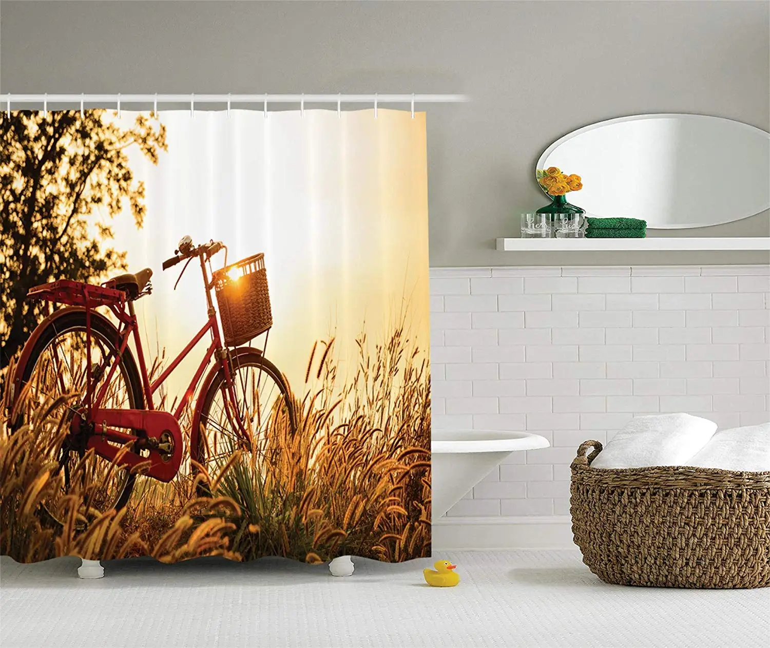 Фото Велосипед душ Шторы Классический горный велосипед декор ретро - купить
