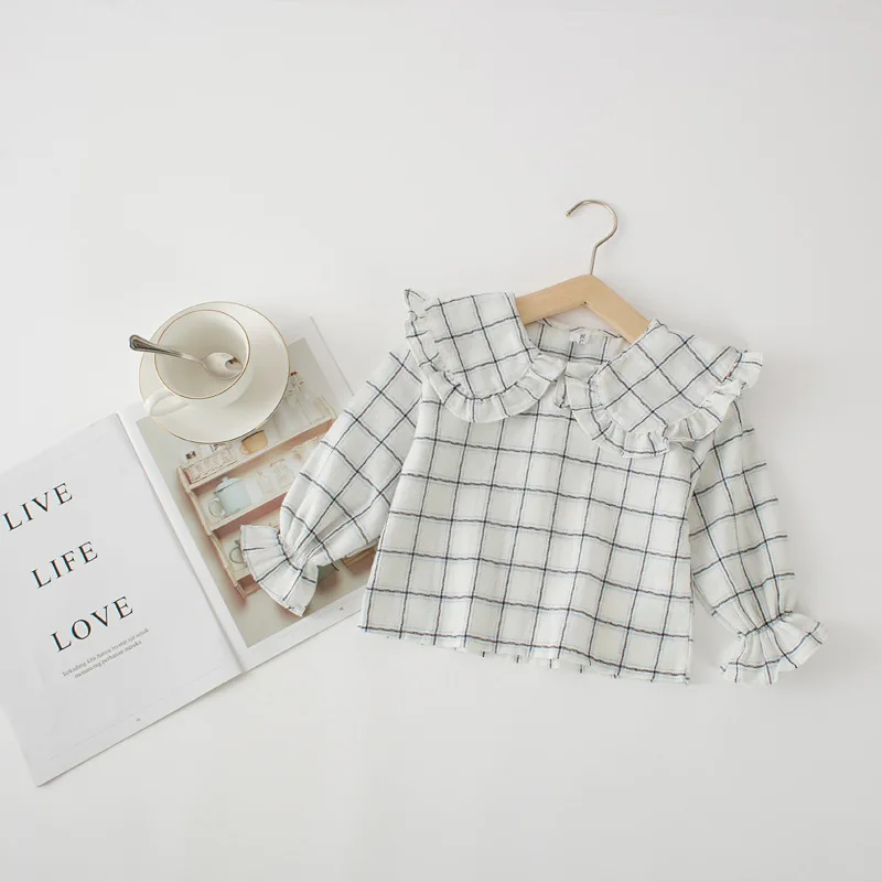 DFXD England Style Toddler Girl Shirts 2018 Fashion Autumn Long Sleeve Cotton Plaid Big Turn Down Collar Baby Blouse For 2-8Year
DFXD England Style Toddler Girl Shirts 2018 Fashion Autumn Long Sleeve Cotton Plaid Big Turn Down Collar Baby Blouse For 2-8Year