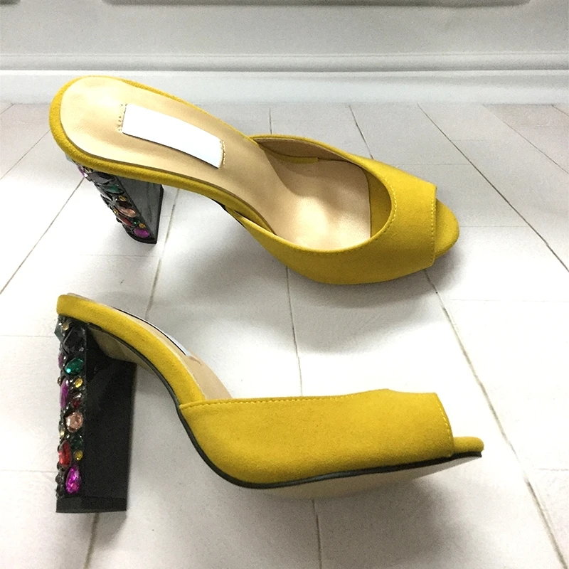 Summer Women High Heels Sandals Diamond On Heel Woman Slip On Stilettos Slippers Green Yellow Black Blue
Summer Women High Heels Sandals Diamond On Heel Woman Slip On Stilettos Slippers Green Yellow Black Blue