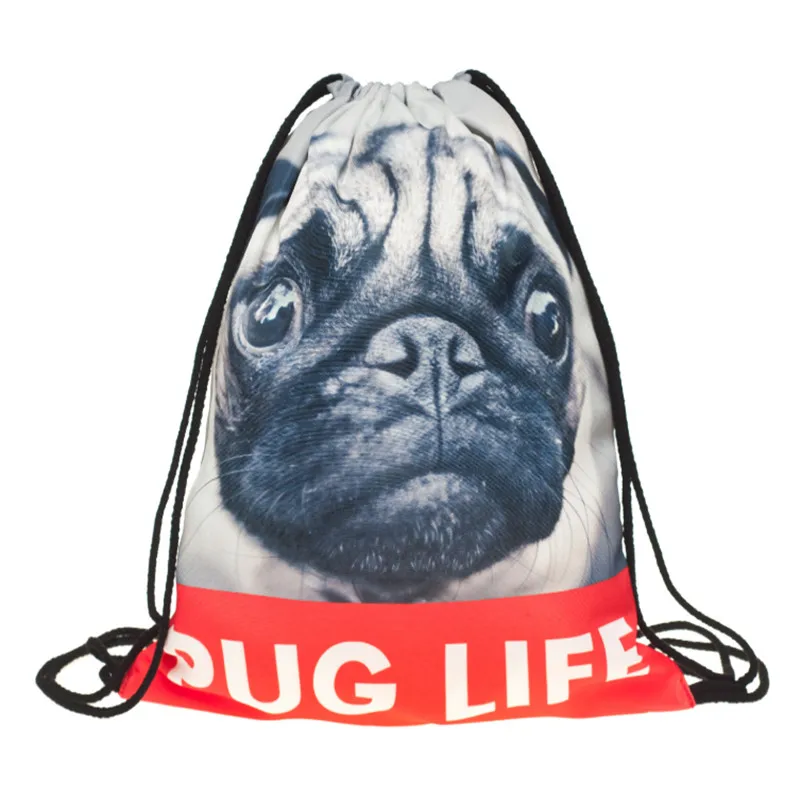 Новые дизайнерские животных Drawstring сумка рюкзак мешок полиэфира drawstring Рюкзаки