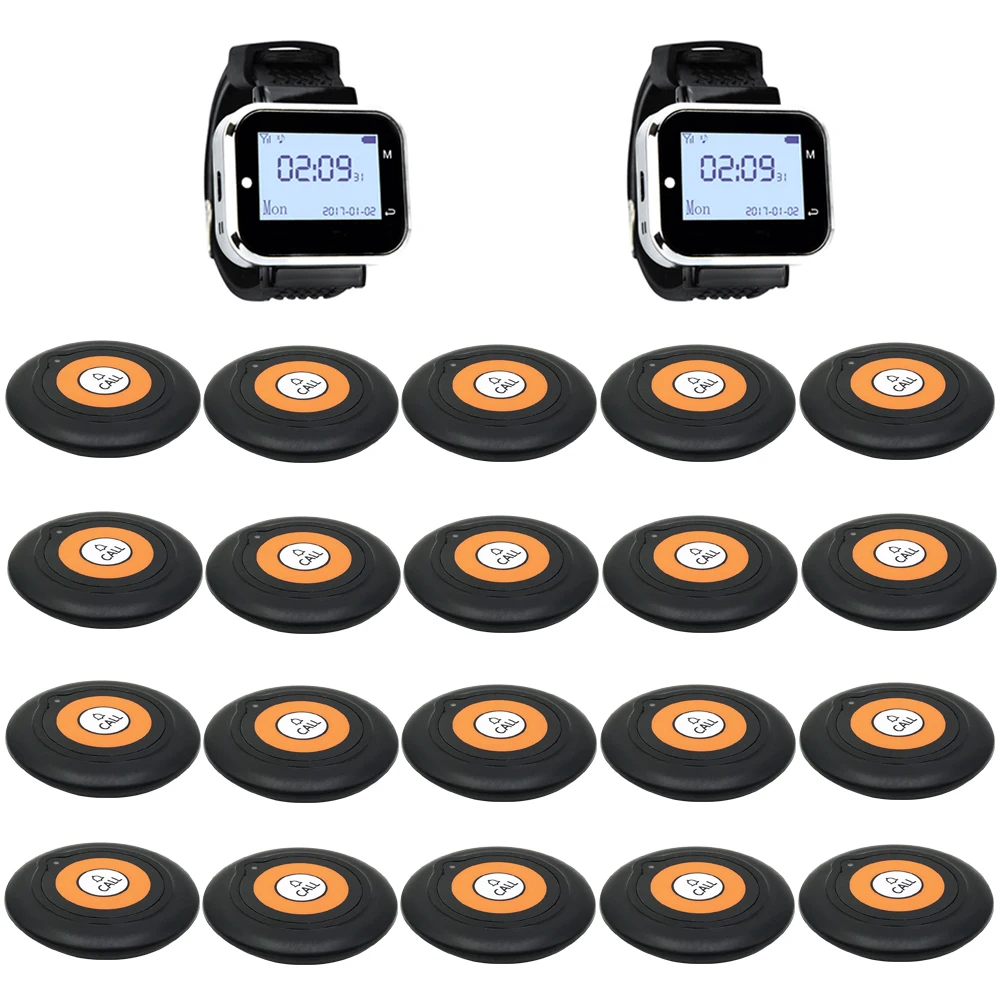JINGLE BELLS 20 Call Buttons+2 Watch Receiver for cafe Service Call Bell Wireless Restaurant Guest Calling System table buzzer
JINGLE BELLS 20 Call Buttons+2 Watch Receiver for cafe Service Call Bell Wireless Restaurant Guest Calling System table buzzer