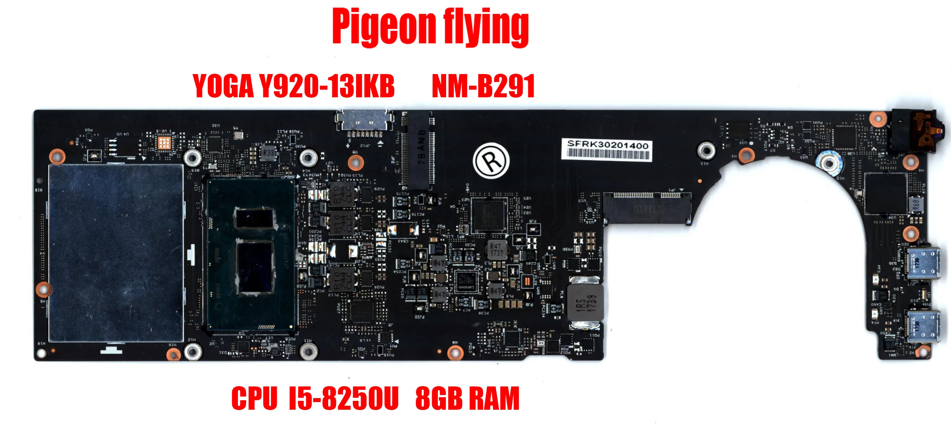 Новый NM-B291 для lenovoYOGA920-13IKB Материнская плата ноутбука 80Y7 80Y8 Процессор I5-8250U