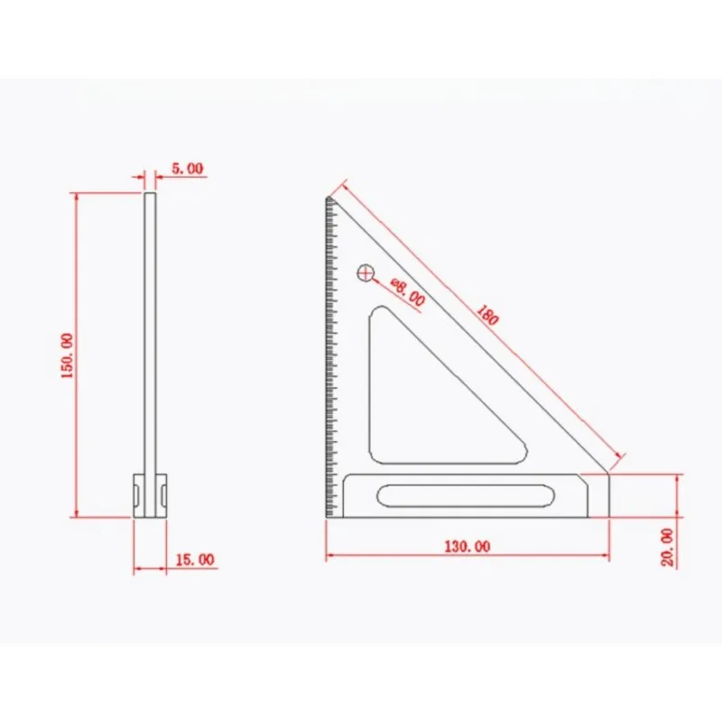 Precision Aluminium Triangle Square 150mm Ruler woodworking Scribe Mark Line Drawing Ruler Scribing Measuring Tool
Precision Aluminium Triangle Square 150mm Ruler woodworking Scribe Mark Line Drawing Ruler Scribing Measuring Tool