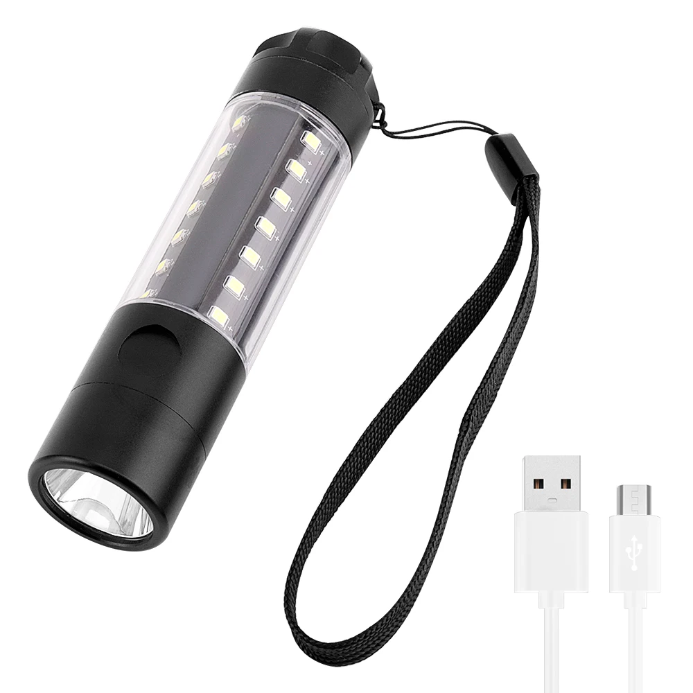 

PANYUE 2 Packs XML-T6 +COB LED Mini Pocket Flashlight Work Light Penlight Torch Lamp High 1000Lumens 6 Modes Camping Lanterna