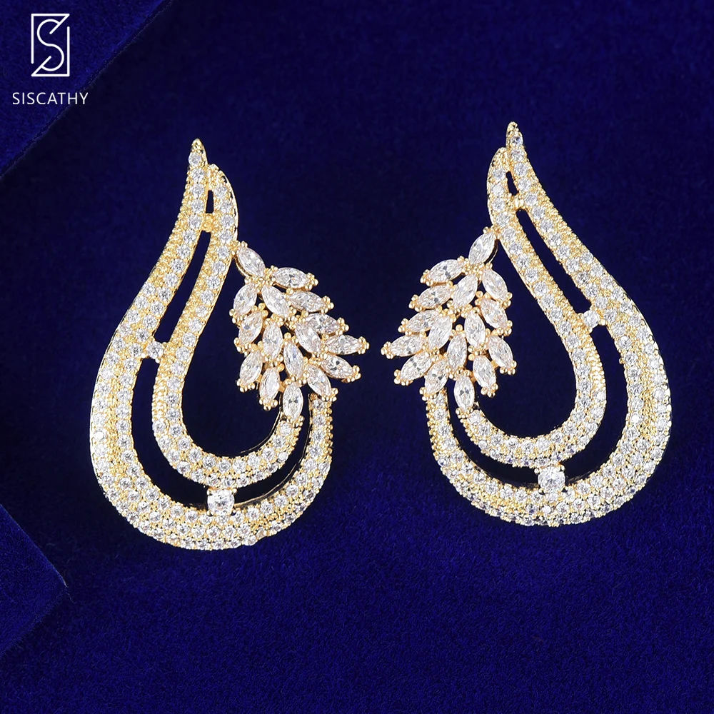 SISCATHY 2019 Trendy Cubic Zirconia Drop Pendant Drop Dangle Earrings For Women Luxury Geometric Indian Nigerian Wedding Earring
SISCATHY 2019 Trendy Cubic Zirconia Drop Pendant Drop Dangle Earrings For Women Luxury Geometric Indian Nigerian Wedding Earring