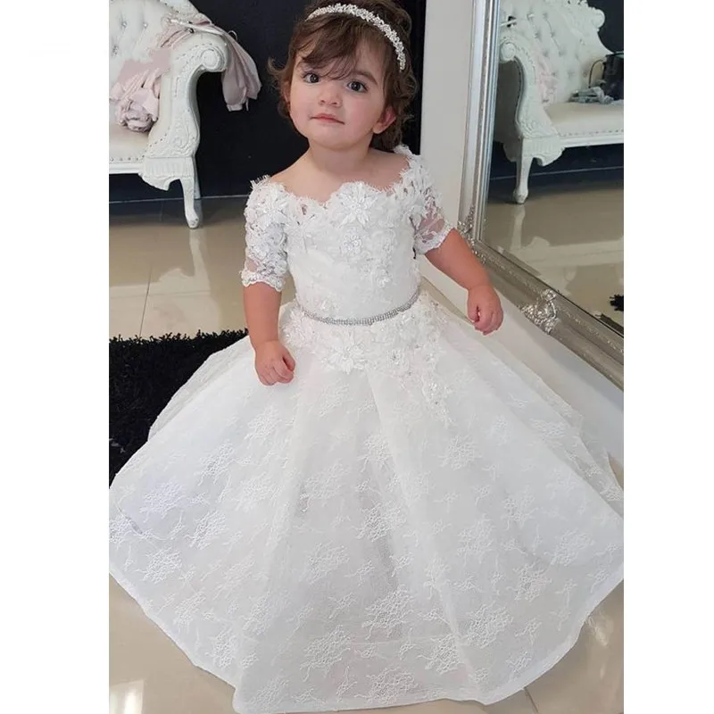 Lovely Princess Dress 3D Floral Appliques Crystals Half Sleeves Custom Made For Girls Birthday Party First Communion Dress
Lovely Princess Dress 3D Floral Appliques Crystals Half Sleeves Custom Made For Girls Birthday Party First Communion Dress