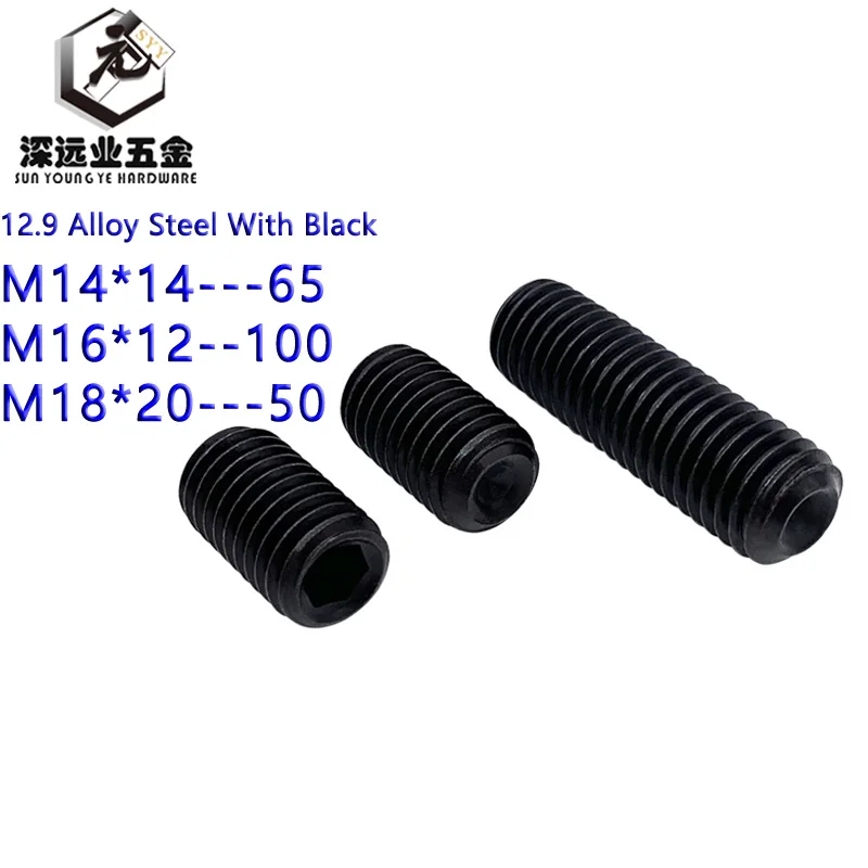 DIN916 Set Screw M14 M16 M18 Alloy Steel 12.9 With Black Fine Teeth Inner Hex Hexagon Socket Concave Point End Grub Screws GB80
DIN916 Set Screw M14 M16 M18 Alloy Steel 12.9 With Black Fine Teeth Inner Hex Hexagon Socket Concave Point End Grub Screws GB80