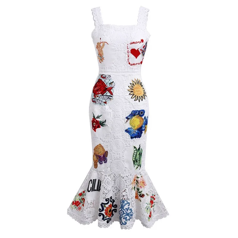 High quality 2018 new fashion runway dress spring summer women handmade embroidery water soluble lace slim mermaid dress formal
High quality 2018 new fashion runway dress spring summer women handmade embroidery water soluble lace slim mermaid dress formal