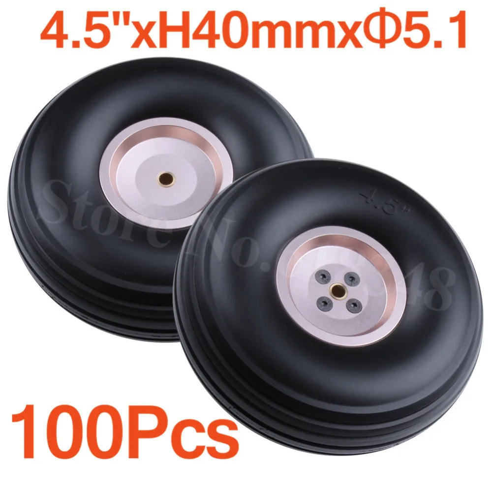100pcs 4.5"/ 114mm Quality Rubber Wheels Tires Aluminum Hub Core Thickness:40mm Axle hole: 5.1mm For RC Plane Replacement Parts 
100pcs 4.5"/ 114mm Quality Rubber Wheels Tires Aluminum Hub Core Thickness:40mm Axle hole: 5.1mm For RC Plane Replacement Parts