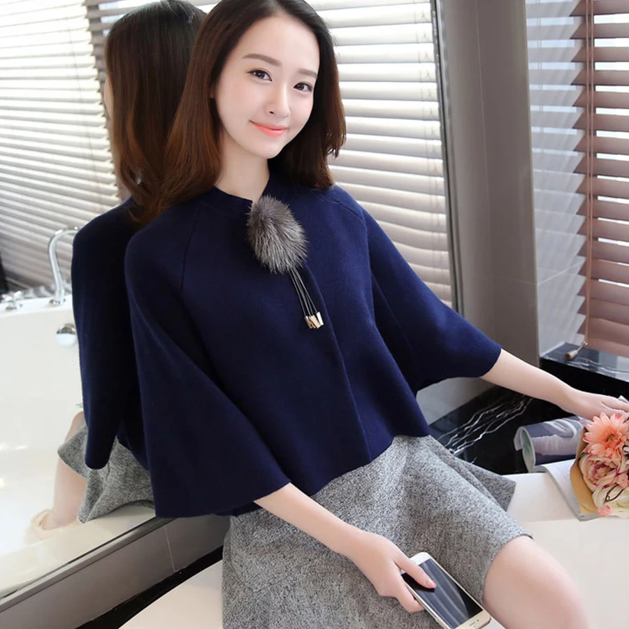 Short Cloak Knitted Cardigans Coat Women Fashion Autumn Batwing Half Sleeve Mandarin Collar Sweater Coat Winter Loose Tops Mujer
Short Cloak Knitted Cardigans Coat Women Fashion Autumn Batwing Half Sleeve Mandarin Collar Sweater Coat Winter Loose Tops Mujer