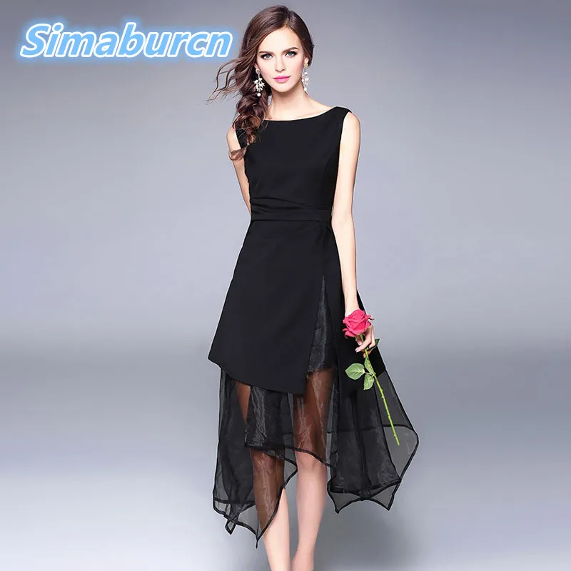 2018 Summer Dress Women New Fashion Stitching Perspective Solid Color O-Neck Sleeveless Loose OL Office Ladies Dresses Wholesale
2018 Summer Dress Women New Fashion Stitching Perspective Solid Color O-Neck Sleeveless Loose OL Office Ladies Dresses Wholesale