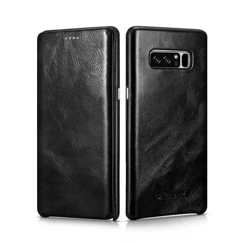 Флип чехол из натуральной кожи для Samsung Galaxy Note8 защитный воловьей деловой