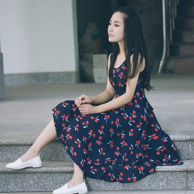 Womens Retro Vintage High Waist Sleeveless Front O-Neck Back V-Neck Midi A-Line Vest Dress Ladies Cherry Print Elegant Dresses
Womens Retro Vintage High Waist Sleeveless Front O-Neck Back V-Neck Midi A-Line Vest Dress Ladies Cherry Print Elegant Dresses