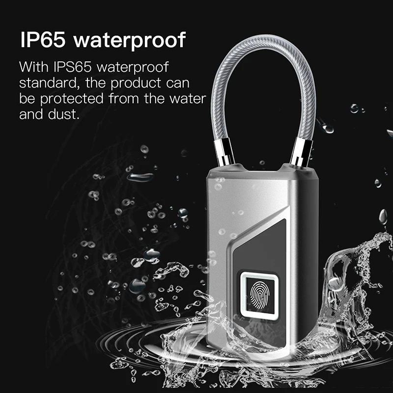 Waterproof Keyless Portable Bluetooth Smart Fingerprint Lock Padlock Anti-Theft IOS Android APP Control Door Cabinet Padlock
Waterproof Keyless Portable Bluetooth Smart Fingerprint Lock Padlock Anti-Theft IOS Android APP Control Door Cabinet Padlock