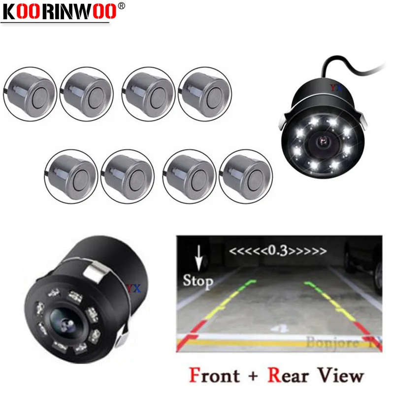 Koorinwoo Parktronic Car Parking Sensor 8 Alarm Buzzer Front Cam IP68 Car Rearview Camera Auto parking Detector System Backlight
Koorinwoo Parktronic Car Parking Sensor 8 Alarm Buzzer Front Cam IP68 Car Rearview Camera Auto parking Detector System Backlight