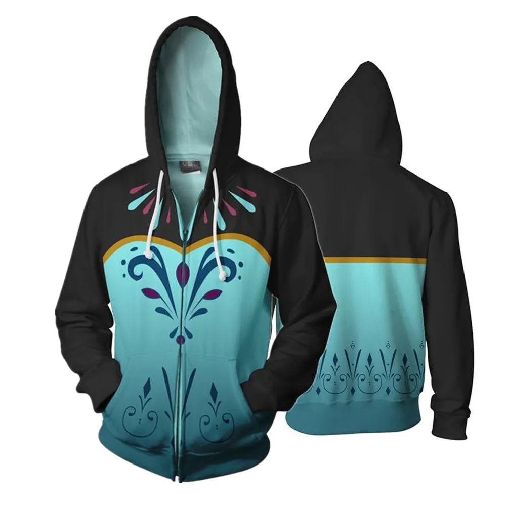 Мультфильм Замороженные Full Zip Hoodies Классный Пуловер тонкое пальто куртка мужская